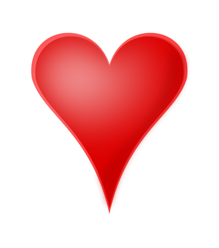 Dessin vectoriel de coeur Valentine brillant rouge